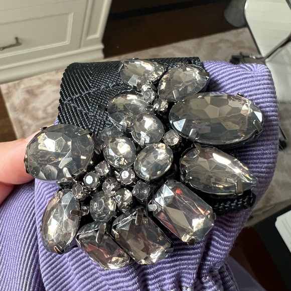 VERA WANG Lavender Label Fabric Crystal Shoulder Purple Bag Tote Purse - Picture 2 of 10